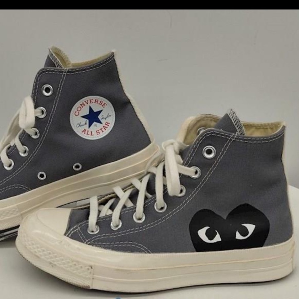 New Comme Des Garçons Play x Chuck 70 GrayHigh Top Converse size 5.5 - Picture 6 of 6
